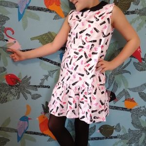 Lipstick Print, Drop-Waist Dress